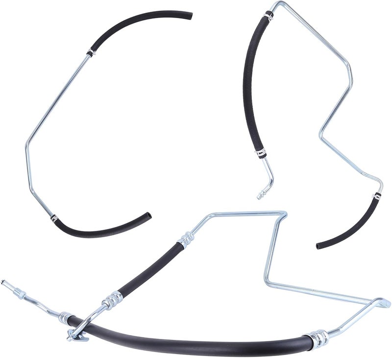 Slakerbe 3PCS Power Steering Pressure Hose Line Assembly Compatible with Rainier CXL 2004-2007 for Trailblazer LT LS LTZ EXT Envoy XL 2002-2009, 15194364 92222 92378 365451 365607 365781 92081 - Image 4